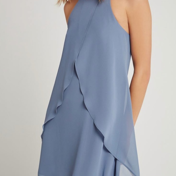 BCBGeneration blue chiffon mini dress - Picture 2 of 5